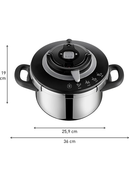 Clipso+ Chef 4,5 Litre 4 Pişirme Programlı Düdüklü Tencere - 1510002661 modelleri