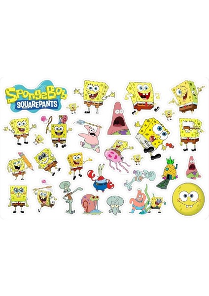 Major Selection Sponge Bob Sünger Bob Sticker Etiket 2 Sayfa 36 Adet Etiket fiyatları