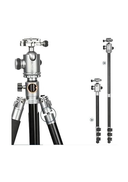HT-T03 Çok Fonksiyonlu 360 Crossbar Tripod Profesyonel Yatak Dikey Panaromik Başlı Tripod Makro Hassas 160 cm fırsatları
