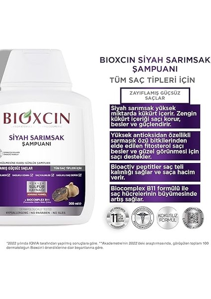 Siyah Sarımsak 3 Al 2 Öde Saç Dökülmesine Karşı Bitkisel Şampuan (3 x 300 Ml) fırsatları
