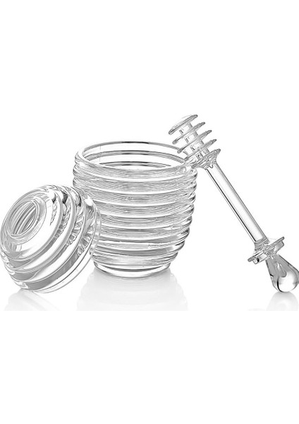 Şekilli Kaşıklı 3 Parça Kristal Bal Kavanozu Mika Kavanoz Bal ve Reçel Kavanoz Kahvaltılık modelleri