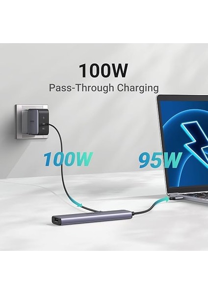 USB C Hub, Pd 100W, 4K Hdmı, MacBook Pro/air, iPad Pro/air, Surface Pro/go, Galaxy Tab, Galaxy S23/S22 Vb. ile Uyumlu USB A 3.0. modelleri