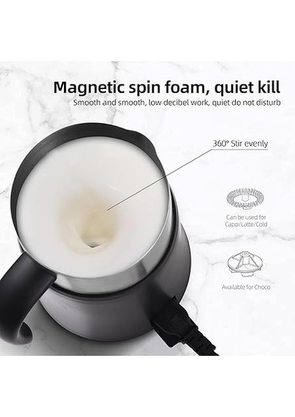 1 Arada Elektrikli Süt Köpürtücü - 24OZ/700ML Sıcak ve Soğuk Köpük Makinesi ve Latte/cappuccino/sıcak Çikolata Için Süt Isıtıcı 500W Kaymaz Kahve Köpürtücü Youmaxe indirimleri