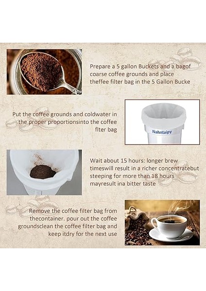 Brew Kahve Filtre Torbası Toddy Soğuk Demleme Sistemi ile Uyumlu 5 Galon Ticari Bira Üreticileri Için, Yıkanabilir ve Yeniden Kullanılabilir, 2 Paket indirimleri