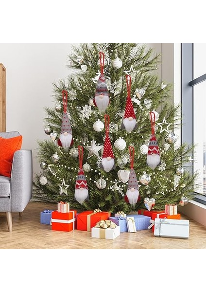 Noel Cüceleri Asılı Süsler 8'li Set, Isveç Cücesi El Yapımı Peluş Noel Baba Elfleri Noel Ağacı Asılı Süslemeler Tatil Noel Süslemeleri fırsatları