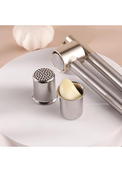 Home Sarımsak Ezici, Paslanmaz Çelik, Gümüş, 18 x 5 x 3 cm fırsatları
