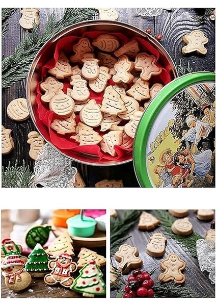 Şekilli Adam Çam Ağacı Basmalı Kurabiye Kalıbı Gingerbread Man Desenli Şeker Hamuru Kesici Aparat (Konsept 1, Krem-Turuncu) indirimleri