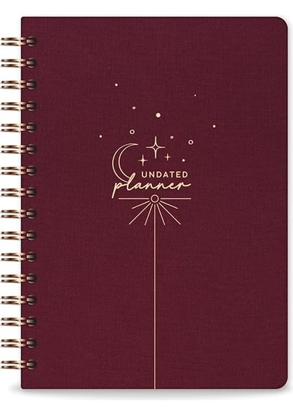 A5 Spiralli Keten Süresiz Planlayıcı Ajanda Bordo indirimleri