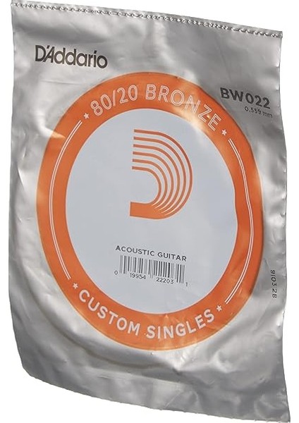 BW022 Akustik Tek Tel, 80/20 Bronze Wound, 022, Paket=5x modelleri