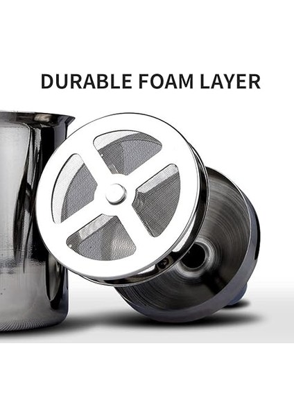 500 ml Paslanmaz Çelik Double Mesh Manuel Süt Köpürtücü, 8 x 8 x 18 Cm, Çift Süzgeç ve Özel Basma Mekanizması Sayesinde Mükemmel Süt Köpüğü modelleri