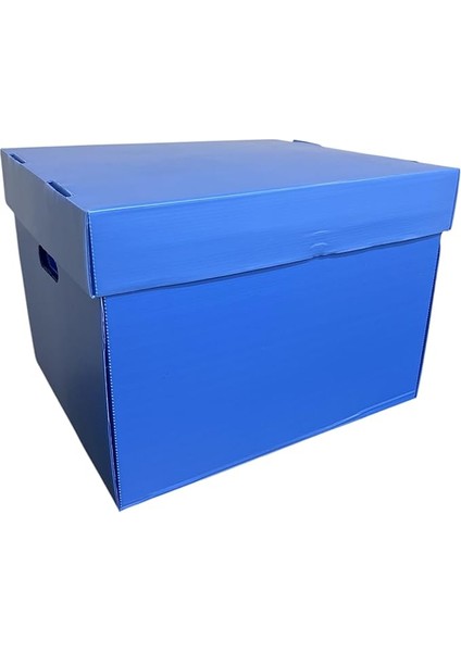 Plastik Arşiv Kutusu 41X35X30H Geniş 5 Klasör Kapasiteli Mavi Renkli Oluklu Plastik Arşiv ve Taşıma Kutusu Sağlam ve Suya Dayanıklı Corrugated Plastic Sheets Ofis Kutusu Office Box (10) indirimleri