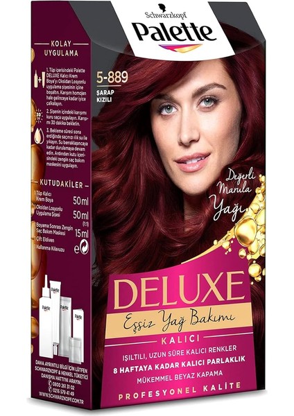Deluxe 5-889 Şarap Kızılı Saç Boyası