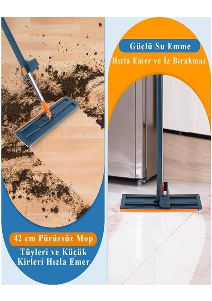 Kendinden Sıkmalı Mop ve Tekerlekli Katlanabilir Kova Seti 1 Adet Yedek Mop Hediyeli Lüks Mop Seti Silikon Kova Temizlik Seti Büro Ofis Ev fırsatları