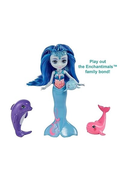 HCF72 - Royal Enchantimals Dorinda Dolphin Oyuncak Bebek Ailesi (Yakl. 15 Cm), Çıkarılabilir Palet ve 3 Deniz Atı Hayvan Figürü, 3 Yaşından Büyük Çocuklar Için Harika Bir Hediye modelleri