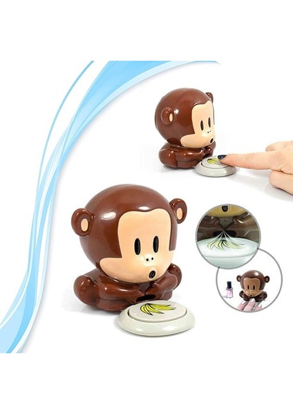 Z82YT3357 Maymun Figürlü Oje Tırnak Kurutucu, Hava Üfleyen, Pratik Kolay, Hızlı, Mini, Pilli
