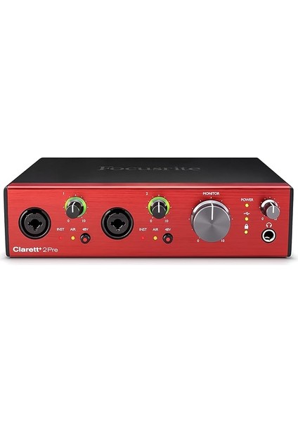Clarett 2+ USB Ses Kartı: Müzik Prodüksiyonu Için Usb-C Bağlantılı Audio Arayüzü, Iki Profesyonel Kalite Pre-Amplifikatör ve Güçlü, Şeffaf Kulaklık Çıkışları/enstrüman Girişleri