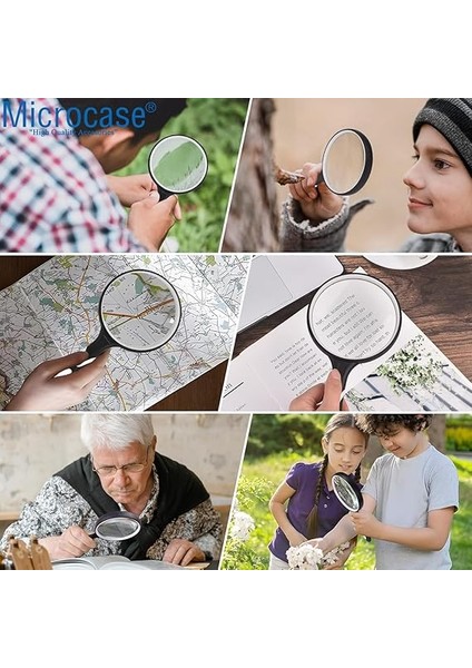 70 mm Çap 10X Büyütme El Tipi Büyüteç - AL4369 modelleri