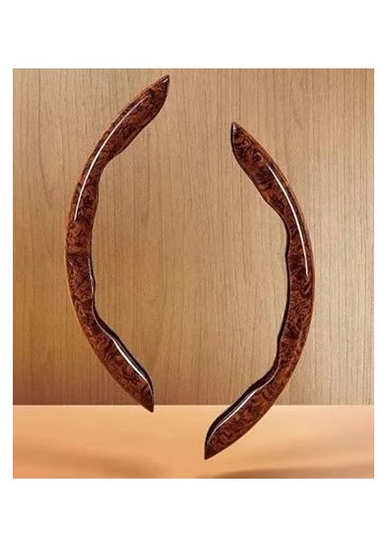 Ahşap Desenli Karbon Fiber Direksiyon Simidi Koruma Kılıfı 2'li Set Kaymaz Dayanıklı Şık ve Ergonomik Araç Direksiyon Kılıfı (Kahverengi) fırsatları