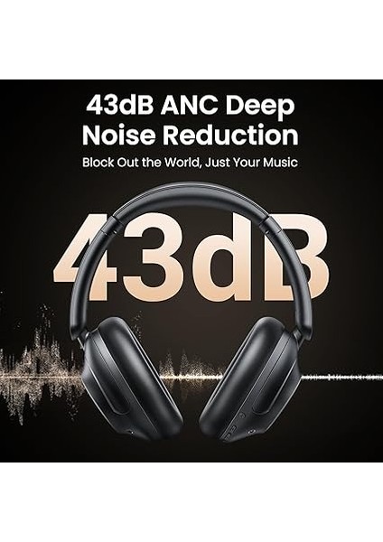 Hitune Max5 Hibrit Aktif Gürültü Engelleyici Kablosuz Kulak Üstü Kulaklık, Siyah modelleri
