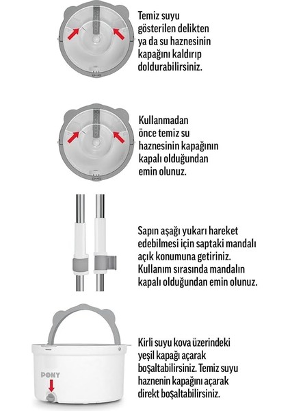 Beyaz Temiz &amp; Kirli Suyu Ayırma Özelliği Otomatik Temizlik Seti Mop Paspas fırsatları