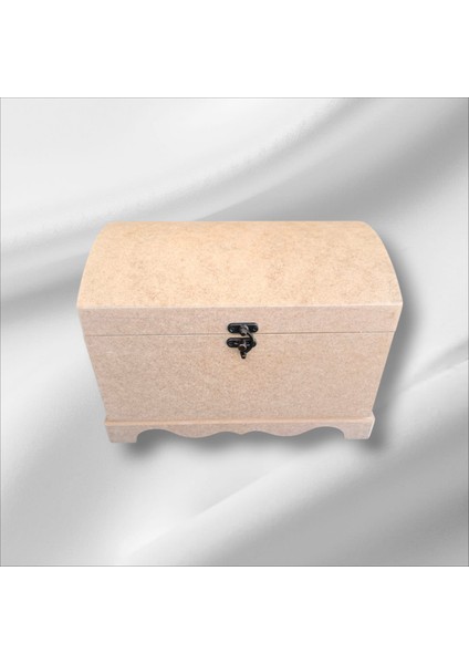 Ahşap Boyanabilir Takı-Makyaj-Aksesuar- Dekoratif Klipsli Orta Boy Çok Amaçlı Sandık Kutu modelleri