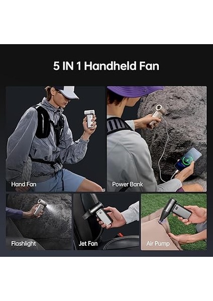 Taşınabilir El Fan Ultra2, 9000MAH Max 25 Saat, 5 In 1, 100 Hız Turbo Fan Şarj Edilebilir 18W El Feneri ile Güç Bankası, Metal Kabuk Çok Fonksiyonlu Seyahat Essentials Erkekler Için Hediyeler fiyatları