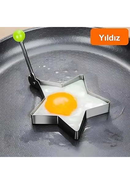3’lü Metal Omlet ve Krep Kalıbı Seti | Yuvarlak, Kalp ve Yıldız Şekilli Yanmaz &amp; Yapışmaz Pişirme Kalıpları | Kahvaltı, Yumurta, Pancake ve Krep Için Şekil Verici indirimleri