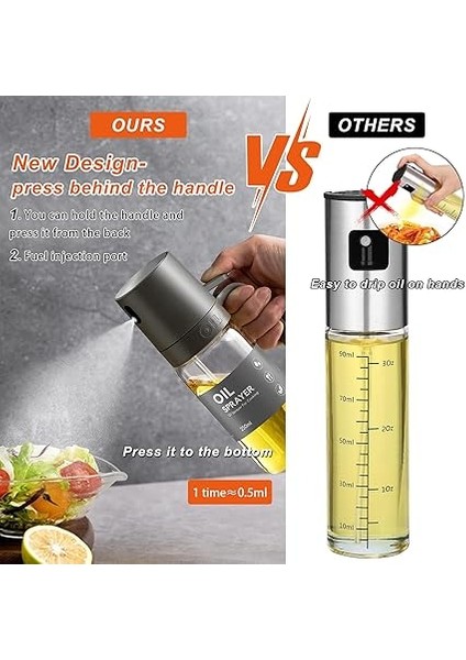 Yemek Yağı Için Yağ Püskürtücü, 250 ml Yağ Püskürtme Şişesi, Cam, Zeytinyağı Spreyi, Pişirme Için Yağ Spreyi, Sprey Şişesi, Sıcak Hava Fritözü Için Yağ, Yağ Püskürtücü, Pişirme, Izgara, indirimleri