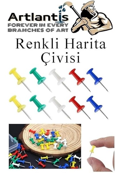Harita Çivisi Renkli 100 Lü 1 Paket Renkli Mantar Pano Raptiyesi Pano Iğnesi Ofis Okul Büro Renkli Harita Çivisi fiyatları