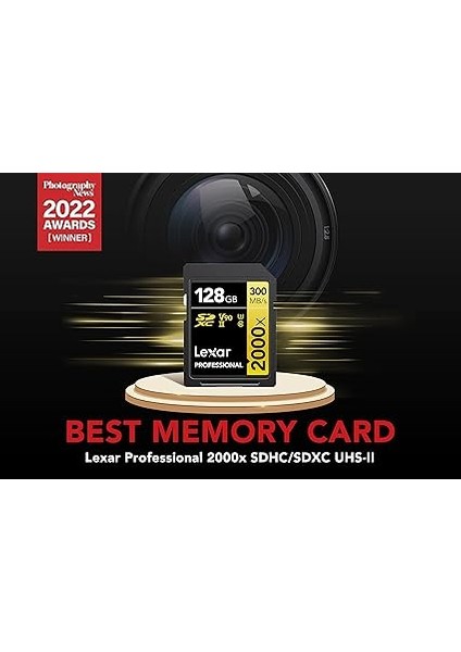 Professional 2000X Sd Kart 128 Gb, Sdxc Uhs-Iı Hafıza Kartı, 300 Mb/sn'ye Kadar Okuma, 260 Mb/sn Yazma, Sınıf 10, U3, V90 Sdxc Kart Dslr Için, Full-Hd Sinema Kalitesinde 8k Video Kameralar fiyatları