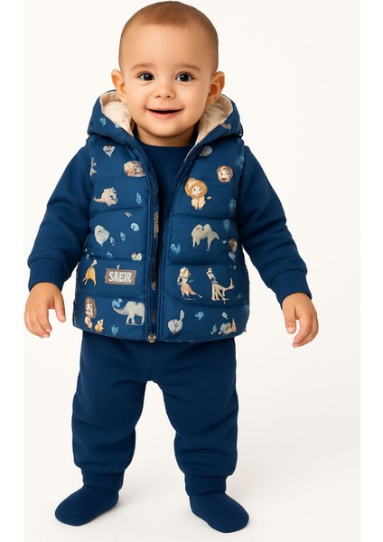 Safari Şişme Yelekli 3'lü Erkek Bebek Takım fiyatları