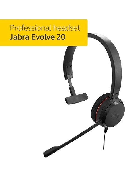 Evolve 20 Uc Mono Headset – Unified Communications Headphones For Voıp Softphone With Pasif Noise Cancellation – Usb-Cable With Controller – Black fiyatları