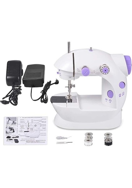 Portatif Dikiş Makinesi Mini Dikiş Makinesi Iki Telli Iki Hızlı Pedallı Mini Boy