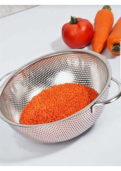 Home Paslanmaz Çelik Makarna Süzgeçi 26 cm - Yemek Hazırlık Süzgeç