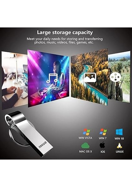 USB Flash Sürücüler, USB 3.0 Sürücü Taşınabilir Bellek Çubuğu, Ultra Büyük Depolama USB Sürücü, Yüksek Hızlı Su Geçirmez Metal Atlama Sürücü, Anahtarlıklı Flash Sürücü fiyatları