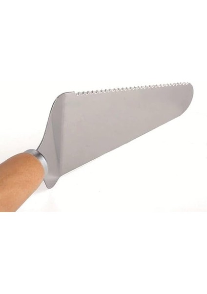 Home Tırtık Kenarlı Üçgen Mutfak Spatulası,pasta,pizza ve Mutfak Için Spatula,pasta Pastacılık Ahşap Saplı Paslanmaz Çelik Spatula fiyatları