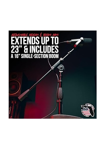 Frameworks GFW-MIC-0821 | Kick Davul/amplifikatör Önü Için Tek Bölümlü Boom Kollu Kısa Ağır Tabanlı Kompakt Mikrofon Standı modelleri