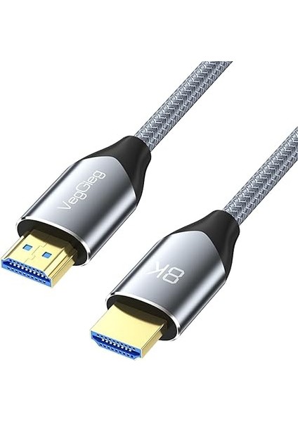 8k 60Hz 4K 120Hz 48 Gbps Hdr Arc Hdcp Örgülü HDMI 2.1 Kablo 1.5 Metre fırsatları