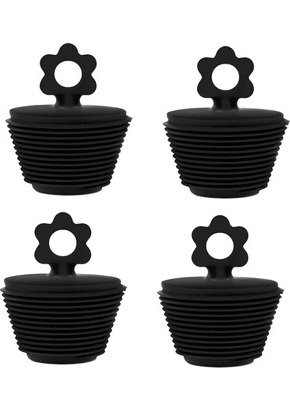 Paket Evrensel Küvet Tıkacı, Silikon Küvet Tıpası, Mutfak Küvet Lavabo Giderleri Için Küvet Gider Tıkacı (Siyah)