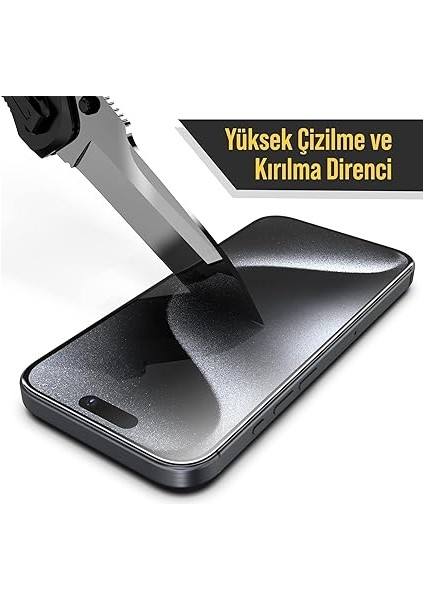 Premium iPhone 15/16 Uyumlu Tam Kaplayan Tozsuz Uygulama 9h Ekran Koruyucu Kırılmaz Temperli Cam indirimleri