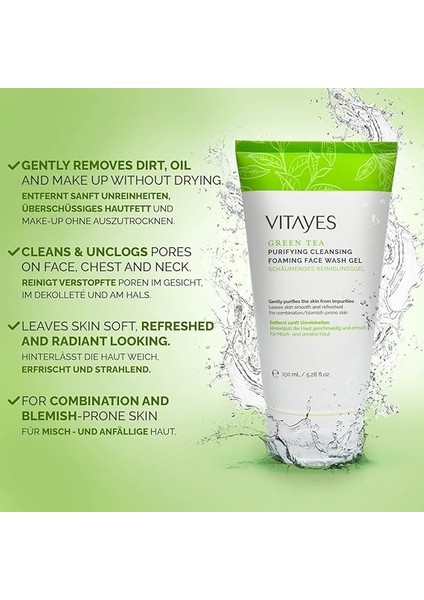 Yüz Temizleme Jeli Akne Siyah Noktaya Yatkın Ciltler Için Yeşil Çay Özlü, 150 ml modelleri
