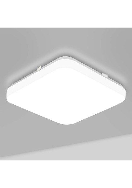 24 W LED Tavan Lambası, IP44 Banyo Lambası, 2400 Lm, Tavan Lambası, Banyo, Koridor, Yatak Odası, LED Lamba, Banyo Lambası, Tavan Için, 5000 K Soğuk Beyaz, Çap 23 cm