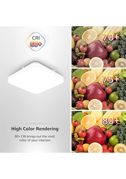 24 W LED Tavan Lambası, IP44 Banyo Lambası, 2400 Lm, Tavan Lambası, Banyo, Koridor, Yatak Odası, LED Lamba, Banyo Lambası, Tavan Için, 5000 K Soğuk Beyaz, Çap 23 cm fırsatları