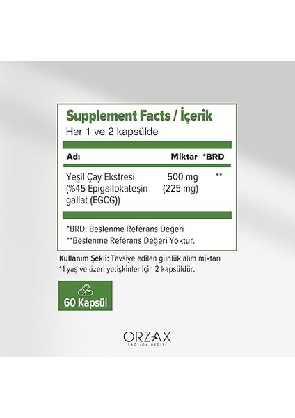 Ocean Green Tea 500 Mg 60 Kapsül fiyatları