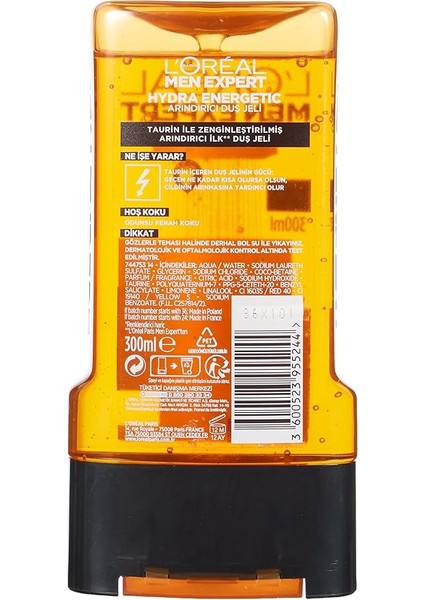 Parıs Men Expert Hydra Energetic Taurin Içeren Duş Jeli 300 ml fiyatları