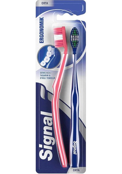 Ergonomik ve Etkin Temizlik 2'li Orta Diş Fırçası