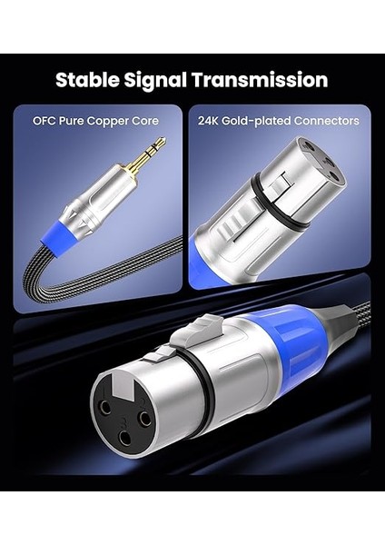 Xlr - 3,5 mm Mikrofon Kablosu, Kameralar, Dslr Kameralar, Bilgisayar Kayıt Cihazı ve Daha Fazlası Için 1/8" Mikrofon Kablosu - 3,3 Ft fırsatları