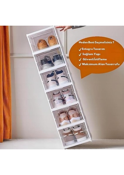 Team Katlanabilir Ayakkabı Düzenleyici, Saklama ve Istfileme Icın Pratik Ayakkabı Organizeri, Montajsız Şeffaf Kapalı Ayakkabı Raf Dolabı, Plastik Ayakkabı Rafı Kutusu (6 Kat) fırsatları