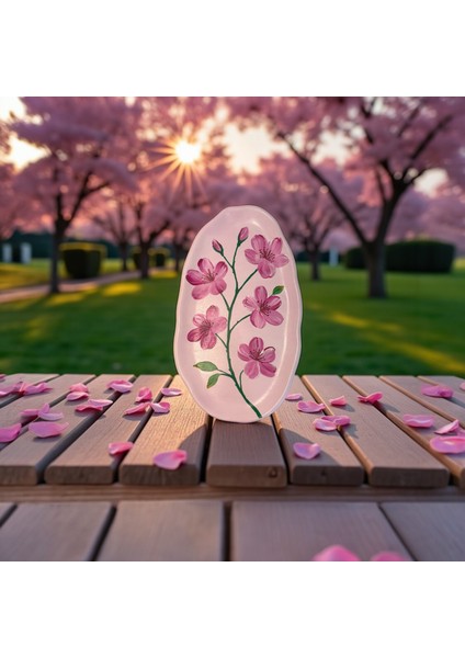 Pembe Çiçek Desenli Dekoratif Kayık Tabak – 28,5 cm x 16,5 cm fiyatları