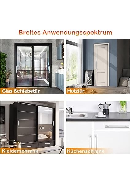 2 Adet Kendinden Yapışkanlı Mobilya Kulpları, Alüminyum Dolap Kulpları, Çekmece Kulpları, Kapı Kolları, Delmeden Elbise Dolabı, Mutfak, Sürgülü Kapı, Balkon Kapısı Için Sap (148 Mm, Gümüş) modelleri